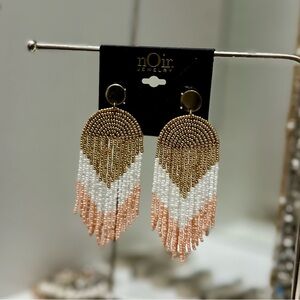 nOir beaded tassel earrings